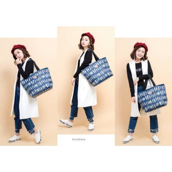 Waterproof Plaid Large Travel Tote Shoulder Bag - Picture 7 of 10